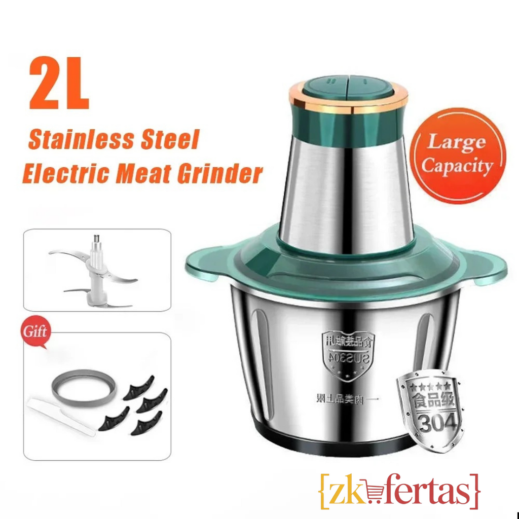 Procesador de alimentos, picadora de carne de acero inoxidable de 2L